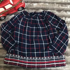 Baby Gap Plaid Top with Embroidered Bottom